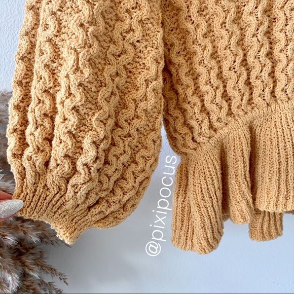 ZARA Embroidered Ruffle Sweater Orange NWT - Picture 10 of 10